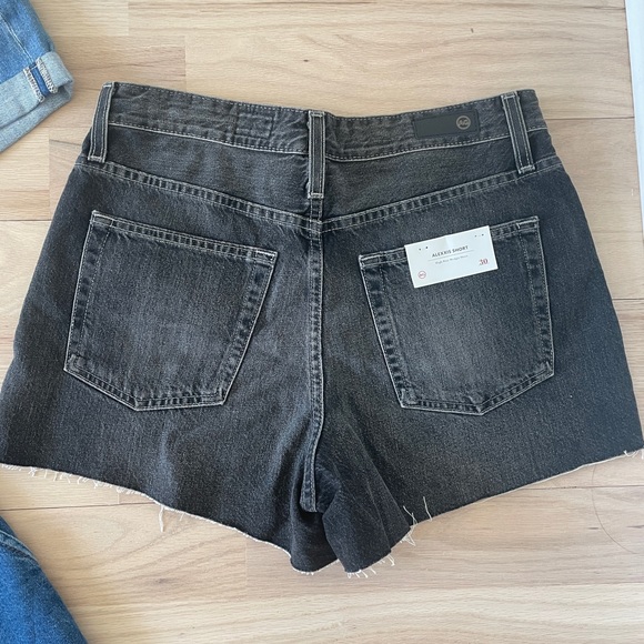 AG Alexxis High Rise denim shorts in shadow black size 30 - Picture 5 of 5